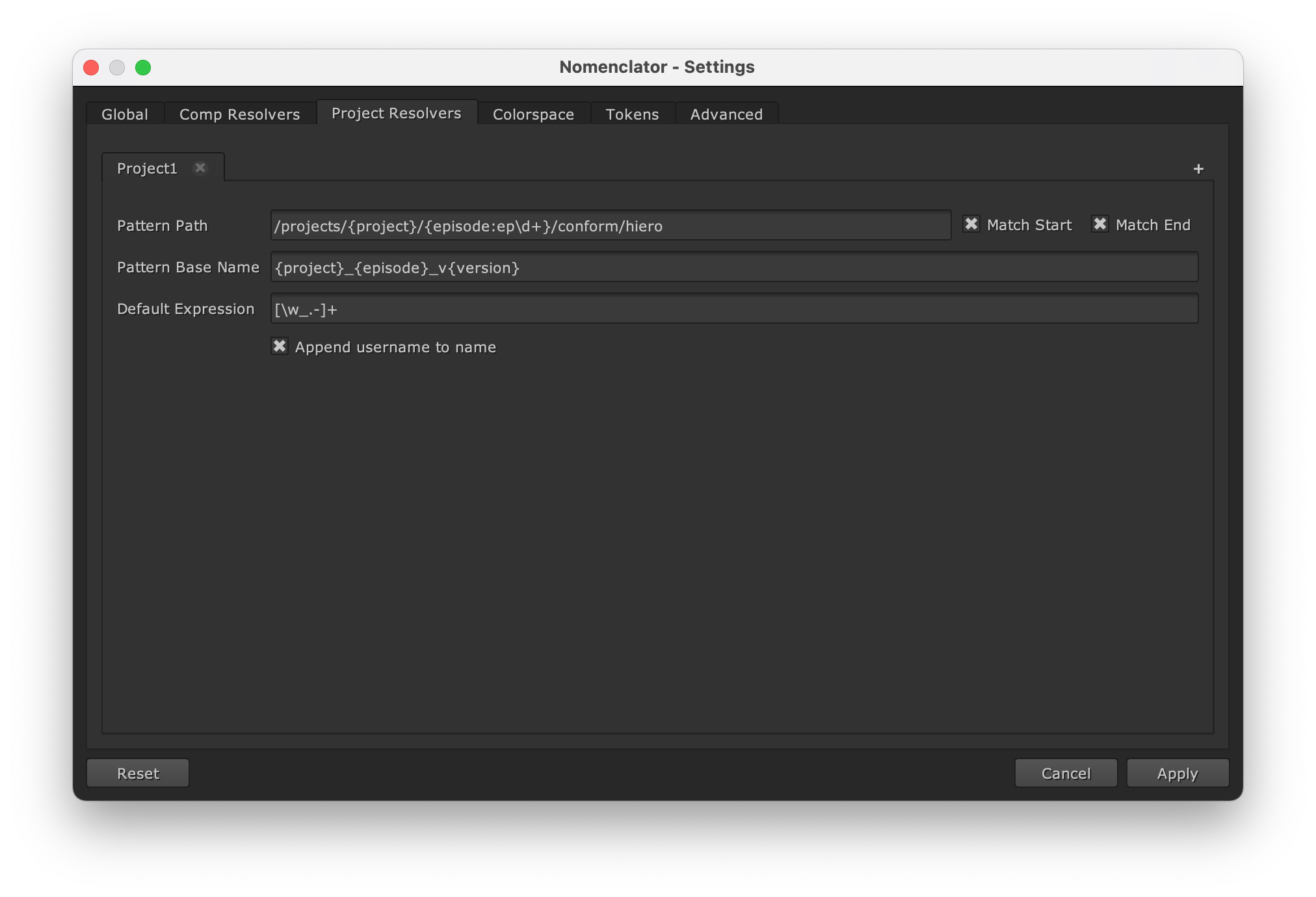 Project Resolver with one template